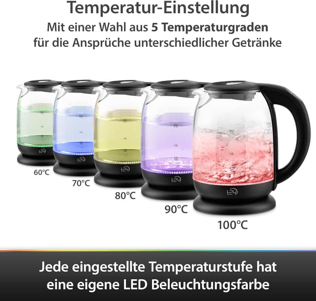 Thumbnail 3 de T24 Wasserkocher Glas 1,7 L mit Temperatureinstellung