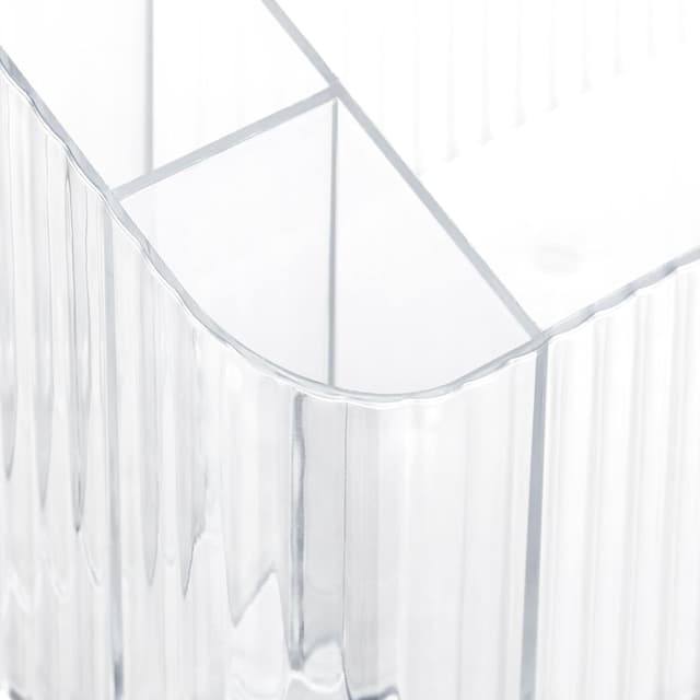 Detalle de Relaxdays Kosmetik Organizer 2er-Set (Kunststoff, transparent) für Make-up, Pinsel & Co.