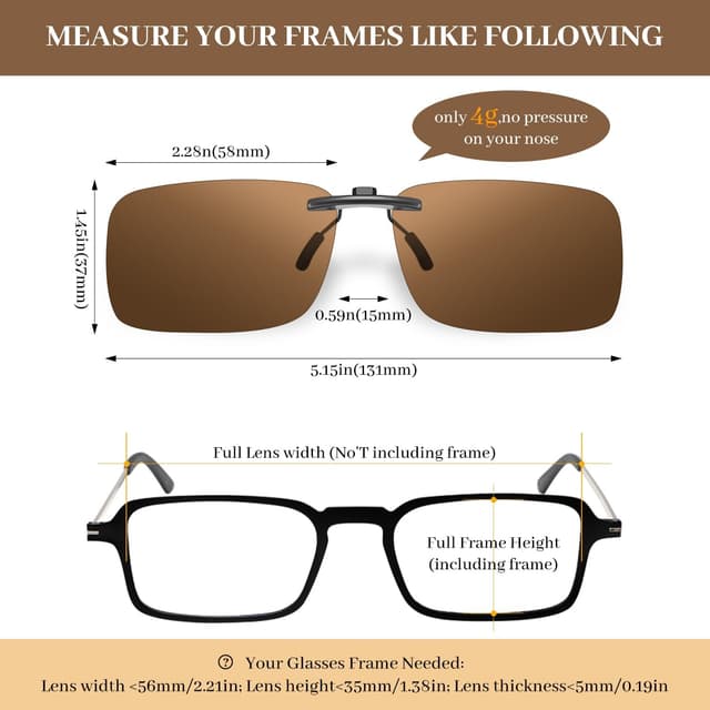 Detalle de LUFF Clip-On Polarised Sunglasses (UV400) for Prescription Glasses – 4g Secure Fit