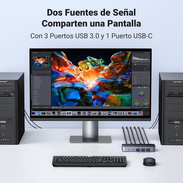 Detalle 2 de UGREEN Switch KVM HDMI 4K 60Hz 2 entradas