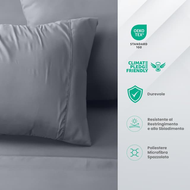 Detalle 2 de Utopia Bedding Set lenzuola matrimoniali 180x200 cm, 4 pezzi