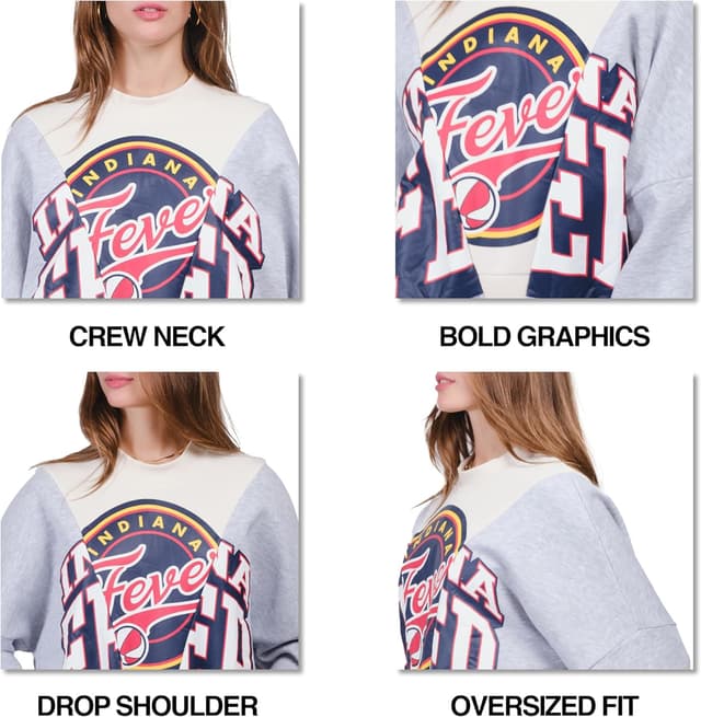 Detalle de Ultra Game WNBA Women’s Official Super Soft Showtime Crew Sweatshirt