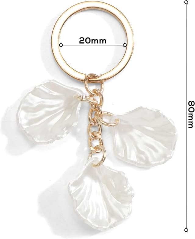 Detalle 2 de OBEISN Niedlicher Schlüsselanhänger aus Metalllegierung mit Herzmuschel – personalisierter Taschenanhänger als Geschenk