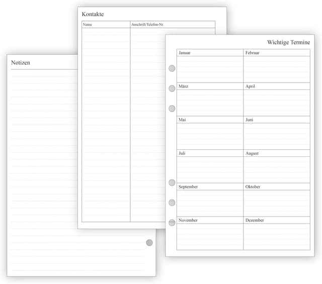 Thumbnail 4 de A5 Wochenplaner Einlage 2026 mit Tabs
