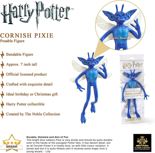 Detalle de The Noble Collection figurine Cornish Pixie pliable (7 in / 18 cm) Harry Potter – à poser et officielle