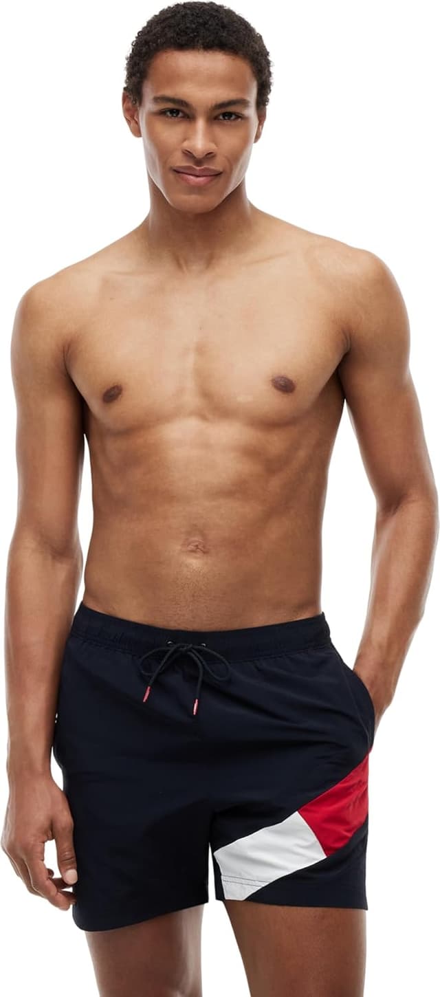 Detalle de Tommy Hilfiger Herren Badehose SF Medium Drawstring (mittellang)