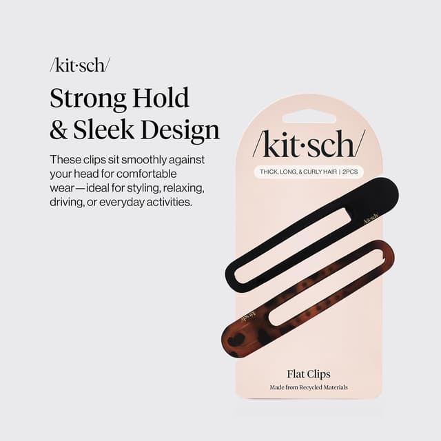 Detalle 2 de Kitsch Fermagli piatti antiscivolo nero tartaruga