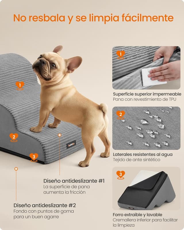 Thumbnail 4 de Feandrea Escalera para Perros de 3 Peldaños 43 cm