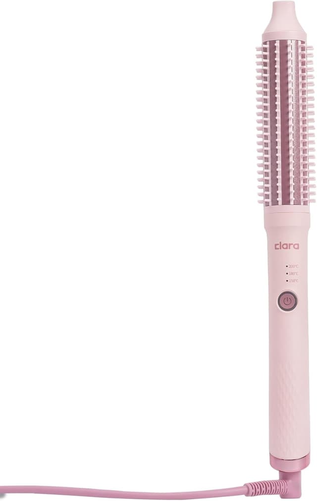 Detalle de Clara Anti-Frizz Ionic Slim Hot Brush 32mm (5.5mm bristles) with Triple Heat Settings – Pink