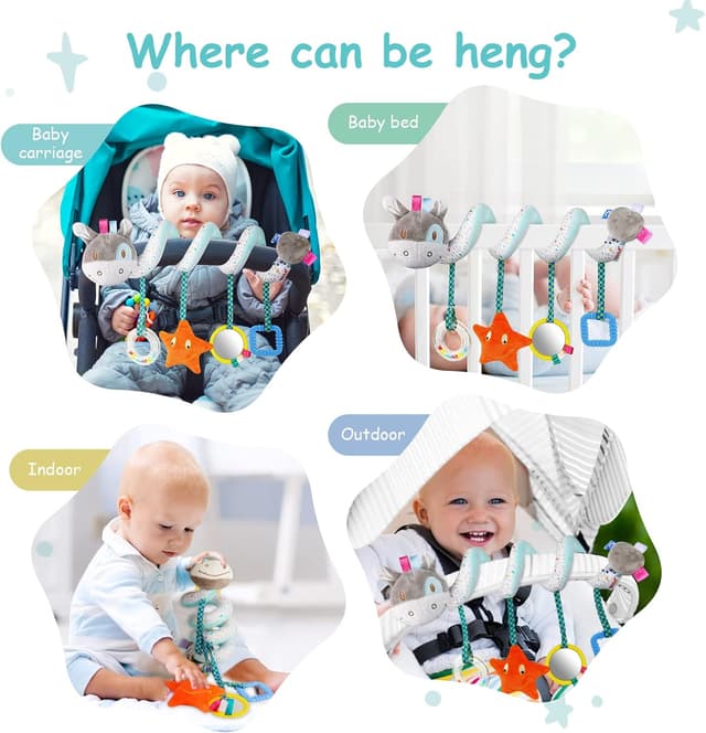 Thumbnail 5 de Vicloon Giocattolo a spirale per passeggino con sonagli e specchio