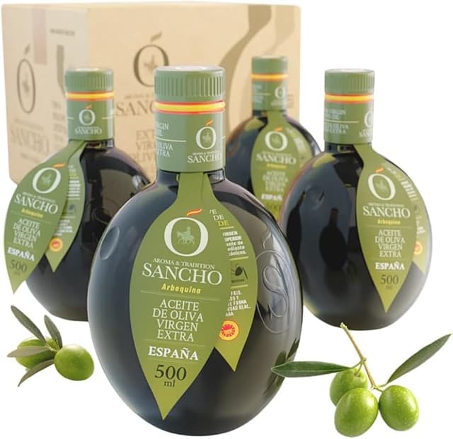 Detalle de Sancho Gourmet Aceite de Oliva Virgen Extra Arbequina 🌿 4x500ml