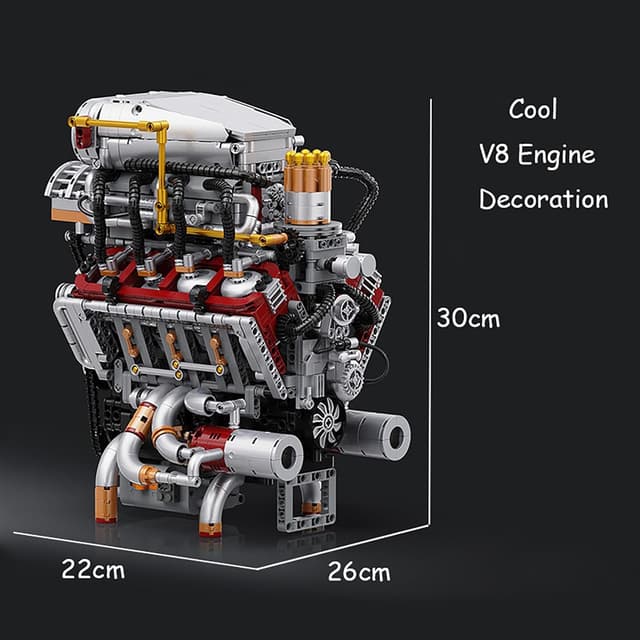 Detalle de muuchuu Technik V8 – Kit di montaggio motore V8 STEM in 2347 pezzi (motore a pistoni)