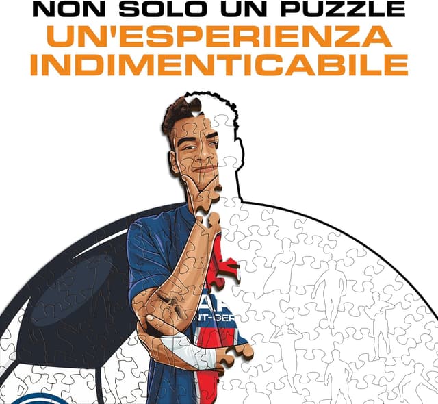 Detalle 2 de Iconic Puzzles PSG Désiré Doué, puzzle di legno con licenza ufficiale (taglia M) da 270 pezzi