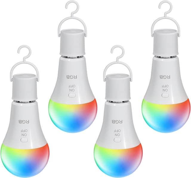 Thumbnail 7 de Kimjo Bombilla LED E27 RGB Recargable con Control Remoto 💡 (4 Piezas)
