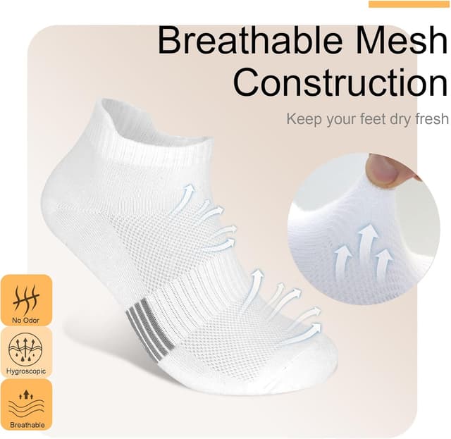 Detalle de Libella Calzini Uomo e Donna Corti Sportivi Anti-vesciche, traspiranti in cotone (10 paia) 39-46