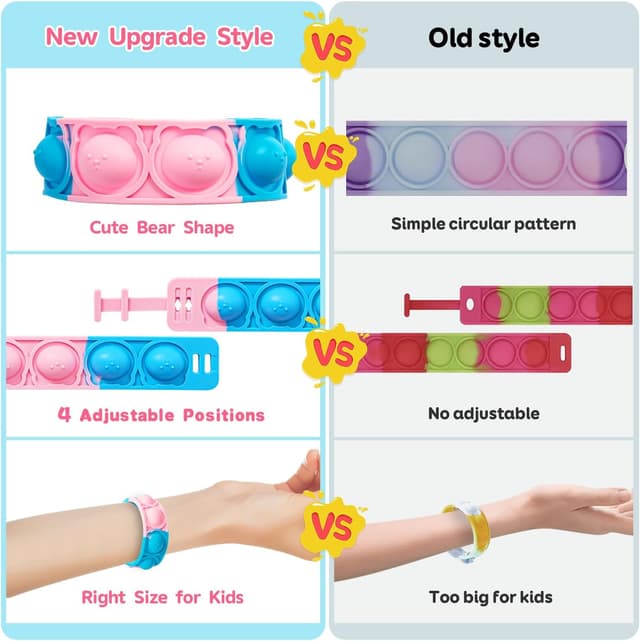 Thumbnail 4 de Pop it Armbänder 20er Set Kinder 2,17–2,56 Zoll 🎈