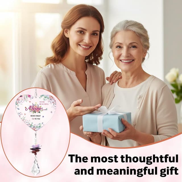 Detalle 2 de Crystal Suncatcher for Mum – “To My Beautiful Mum Never Forget I Love You” gift for Mother’s Day, birthday & more
