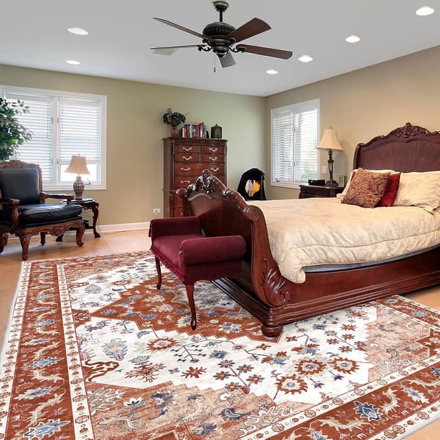 Detalle 2 de Vamcheer Alfombra Vintage Antideslizante y Lavable 🏡 160x230 cm