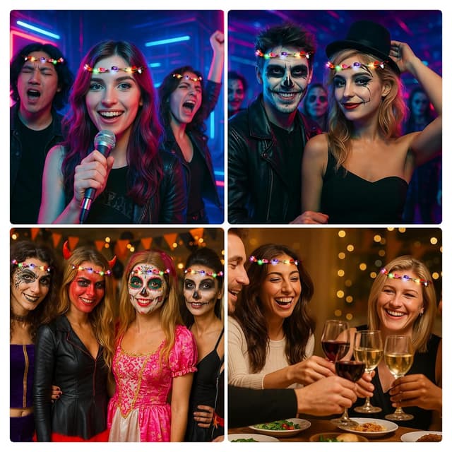 Thumbnail 5 de 12 Stück LED Blumenkranz Stirnband