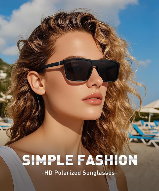 Detalle de Perfectmiaoxuan Polarisierte Sonnenbrille Polarisierte Herren-/Damenbrille mit TR90-Rahmen (UV400, Vintage/klassisch)