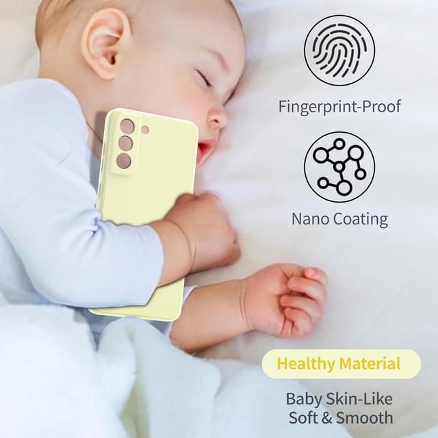 Detalle de Watana Hülle für Samsung Galaxy S21 FE 5G – Soft-Touch Silikon mit Mikrofaserfutter, weiß