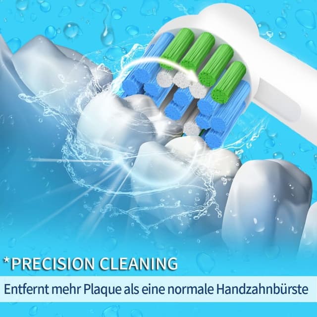 Detalle 2 de 16 Precision Aufsteckbürsten (8er Weiß + 8er Schwarz) kompatibel mit Oral-B Elektro-Zahnbürsten – Tiefe & Precision Reinigung