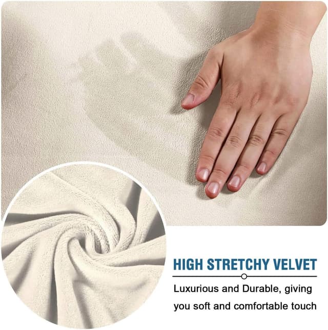 Detalle 1 de Velvet sofa cover set for 72-inch loveseat