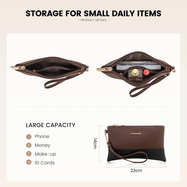 Thumbnail 6 de LOVEVOOK Laptop Bag for Women (up to 15.6 inch) with Clutch & USB Port – Large PU Leather Tote