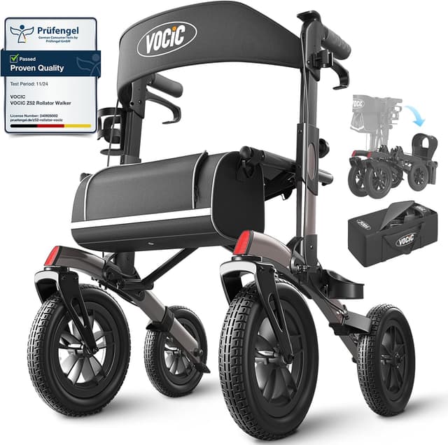 Detalle de VOCIC All Terrain Rollator Walker, 9.4 kg