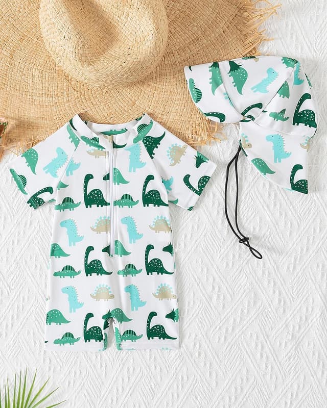 Detalle de DivingBirds UV-Badebekleidung Baby Badeanzug mit Hut (Unisex) – UPF 50+ für 3 Monate bis 4 Jahre