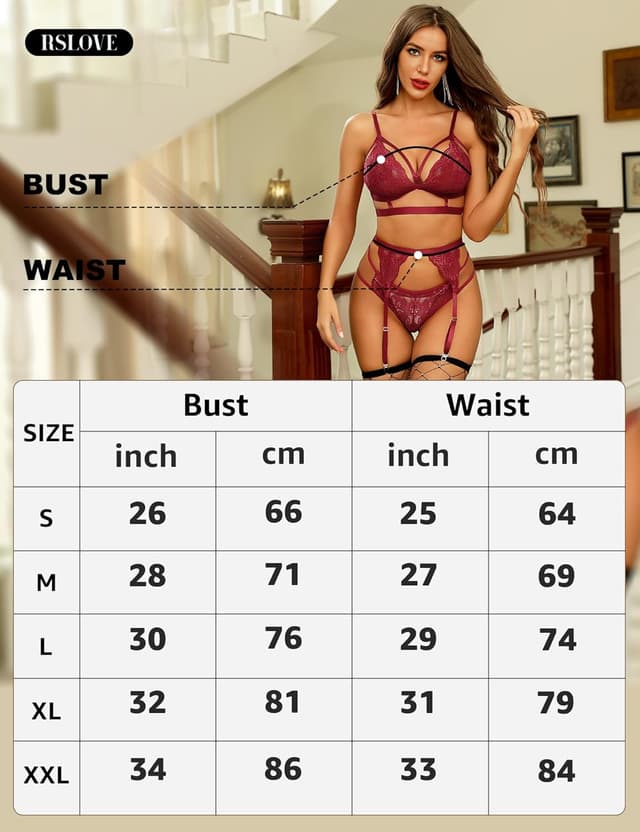 Thumbnail 4 de RSLOVE Sexy Lingerie 3‑Piece Set
