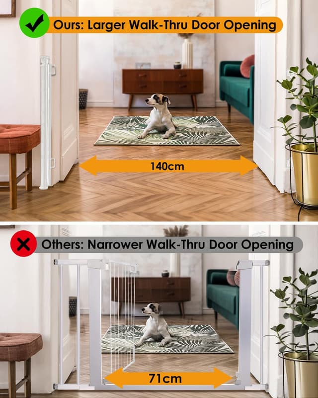 Detalle 2 de Retractable mesh stair gate 2 pack 140cm