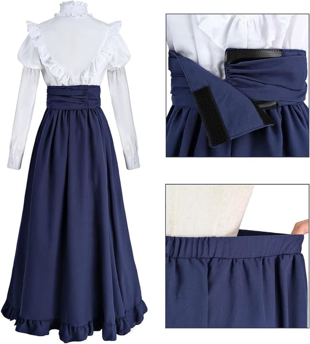 Detalle 2 de Fiamll Mittelalter Kleid Renaissance Kostüm Damen