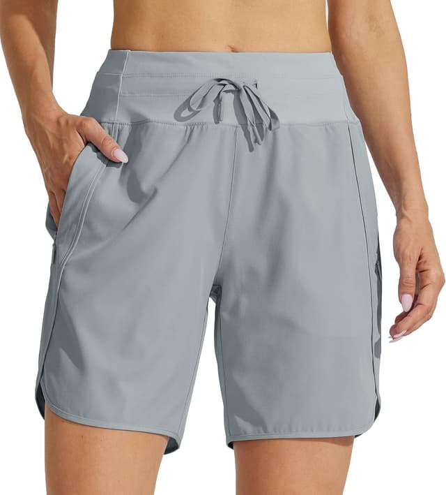 Detalle 2 de WILLIT Damen Sportshorts kurz mit High Waist, Schnelltrocknend und 3 Taschen (7" INSEAM)
