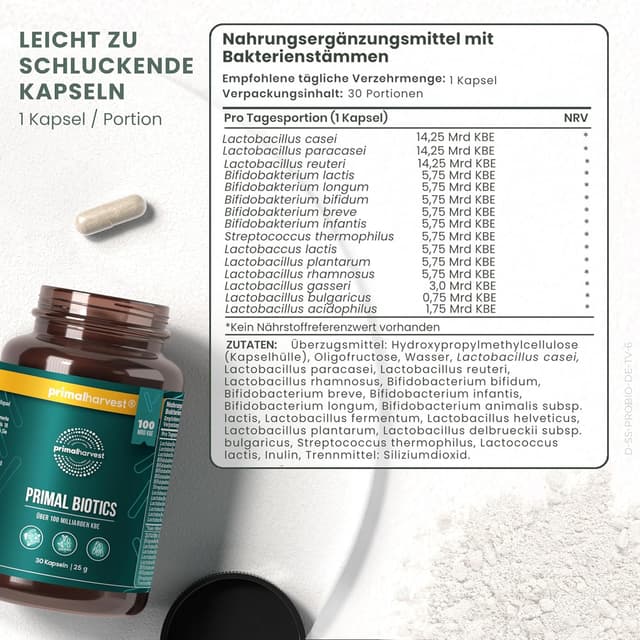 Detalle 2 de Primal Harvest Biotics Darmflora 100 Mrd KBE