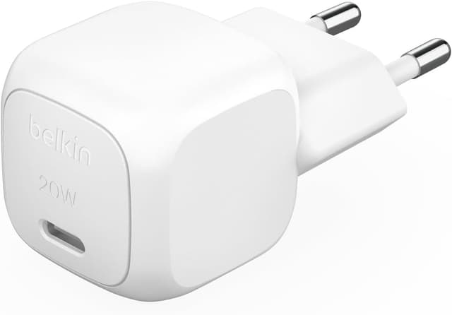 Detalle de Belkin BoostCharge Chargeur USB-C Rapide Cubic 20 W avec USB-C PD 3.1 (Blanc)