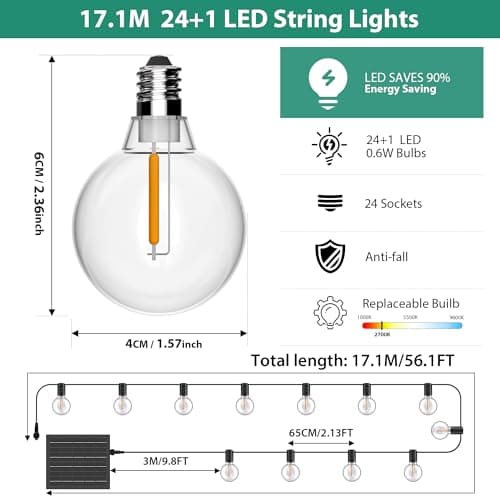 Thumbnail 7 de FIFlying Guirnalda G40 17 m Luces Solares