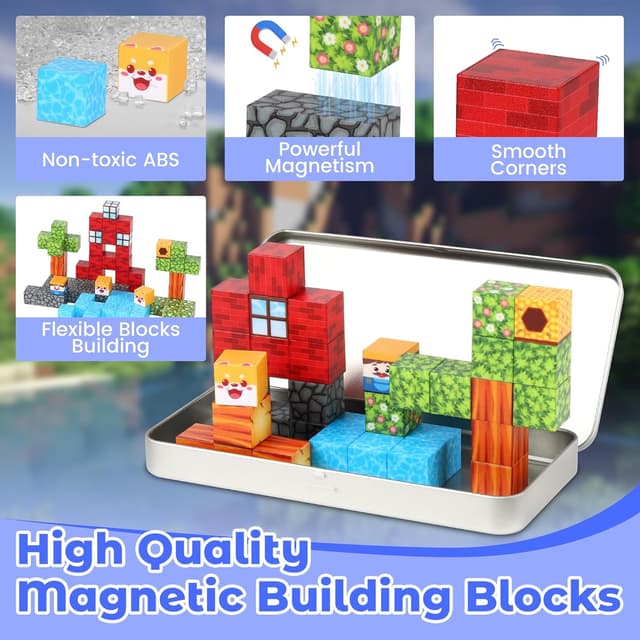Thumbnail 5 de Mini Magnetic Blocks for Travel 35pcs 🧱📍?