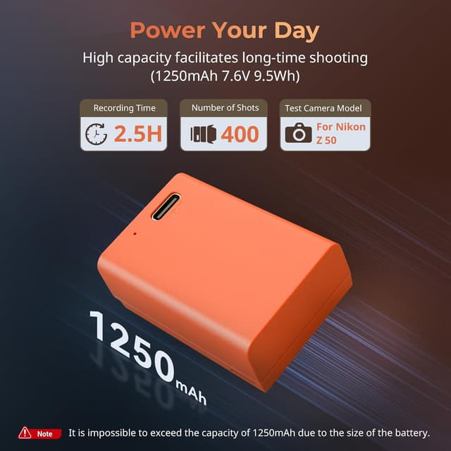 Detalle 2 de SMALLRIG Akku EN-EL25 1250mAh für Nikon