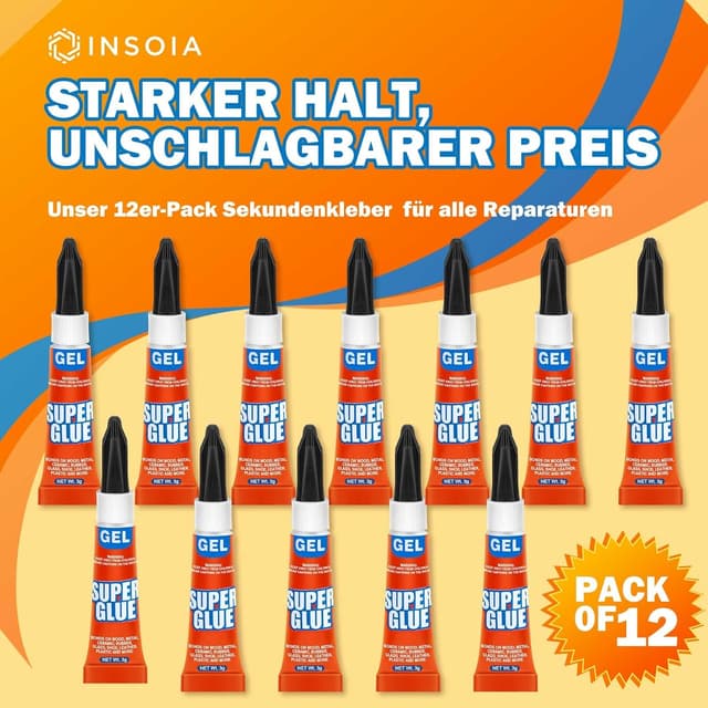Detalle de Sekundenkleber Gel für Sofortreparaturen 36x3 g