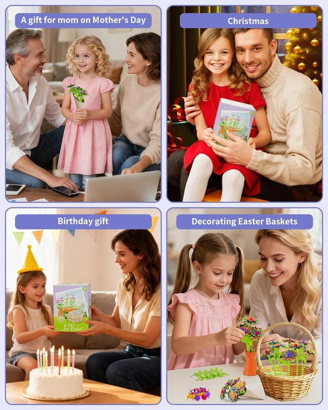 Thumbnail 6 de BIVBTP Arts and Craft Kits for Kids DIY Flower Bouquet Toys (ages 4–12)