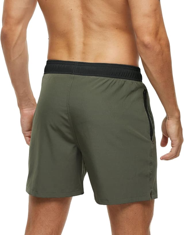 Detalle 2 de Shorts de bain homme avec poches zippées et séchage rapide – maillot de bain homme à doublure maille et cordon réglable