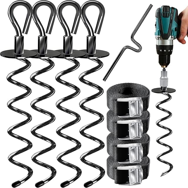 Detalle de KESSER® Anclajes de suelo inox 4 piezas para jardín 🛠