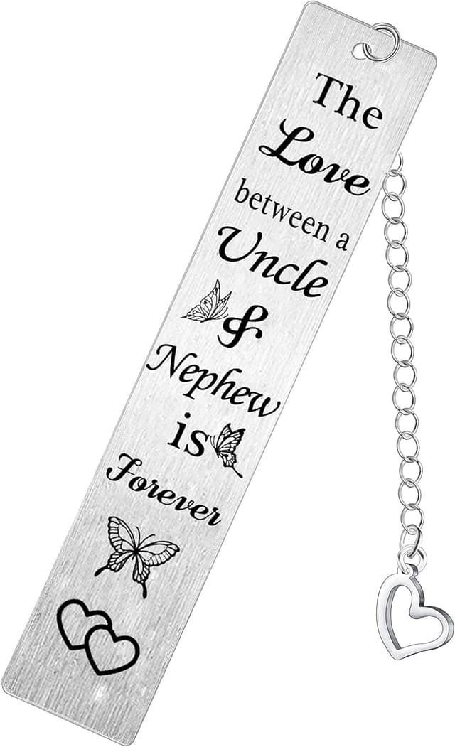 Detalle de Dad and Son bookmark gift in stainless steel: “The love between a dad & Son is forever”