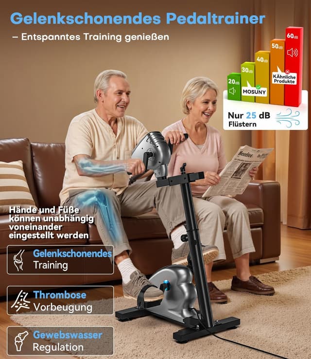 Detalle 2 de Pedaltrainer für Zuhause mit LCD 15 Dezibel