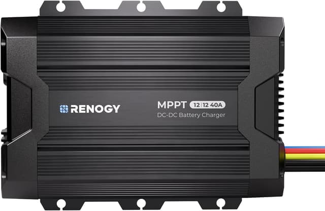 Detalle de Renogy 40A DC-DC Battery Charger with MPPT solar and alternator dual input for flooded, gel, AGM and lithium
