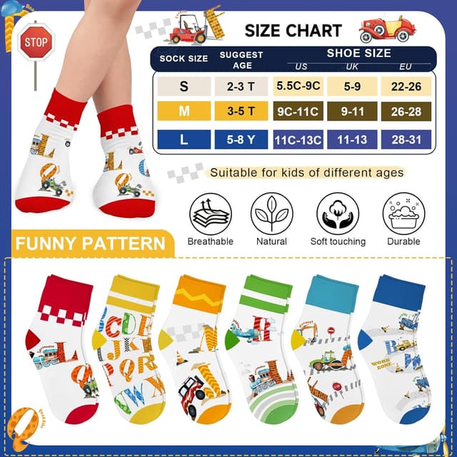 Thumbnail 4 de Queenshin Schulkind Socken 6 Paar