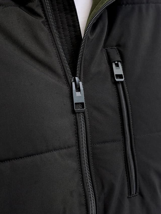 Detalle 2 de JACK & JONES Jjeowen puffer da uomo con cappuccio e chiusura imbottita