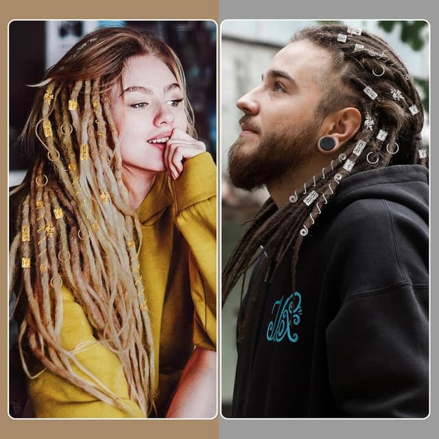 Thumbnail 2 de Kieswan Dreadlocks Schmuck 100 Stück Gold