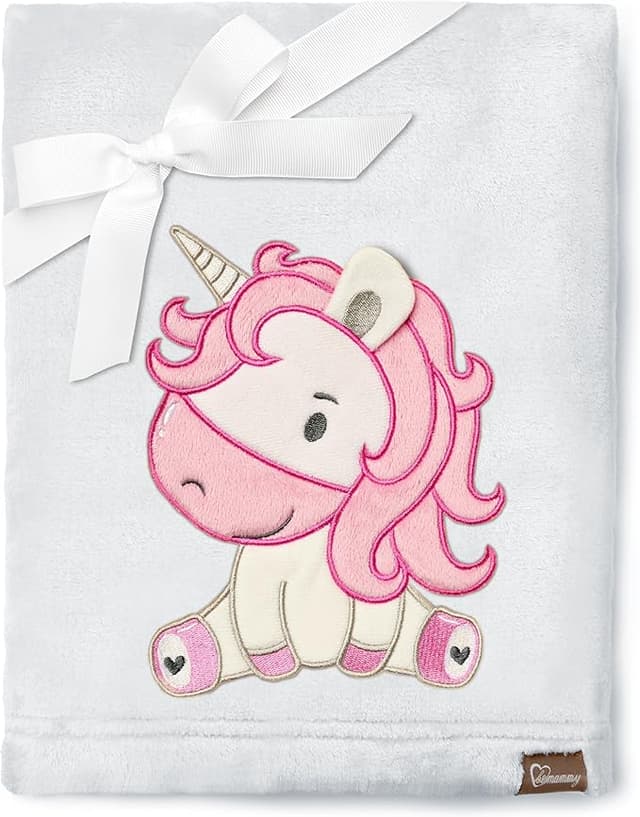 Detalle de Be Mammy Manta Caliente Infantil Gris Claro Unicornio🦄